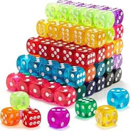 Regy 50 Pieces Dice Set, 14mm Bulk 6 Sided Colored Dices for Board Games, Math Learning,Classroom-image-61