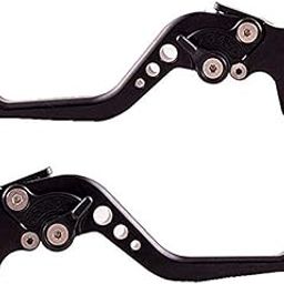 PA Aluminum Clutch And Brake Levers - 6 Positions Adjustable For Yamaha Fz16, Black, Glossy-5