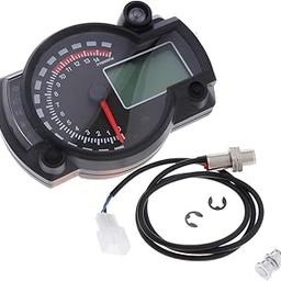 MERISHOPP ABS PVC Motorbike 12V Speedometer Tachometer Digital Odometer LCD Gauge-28