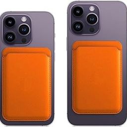 APP DROID MagSafe Wallet [ Animation/Haptics on Connect ] [ Strong Magnets ] Compatible with iPhone 15 14 13 12 Leather Magnetic Card Holder RFID Blocking Supports 1 to 3 Cards (Orange)-92