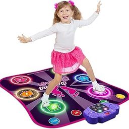 Chocozone Toys for 3-12 Year Old Kids, Electronic Dance Mat with Light-up 6-Button Wireless Bluetooth, Music Dance with 5 Game Modes, Birthday Toys for 3 4 5 6 7 8 9 10+ Year Old Girls & Boys-24