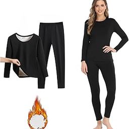 Long Johns Thermal Underwear for Women Fleece Lined Base Layer Pajama Set Cold Weather - Thermal Long Johns Top & Bottom Set, Cycling,Skiing,Training, Hiking,Outdoor Sports-image-64