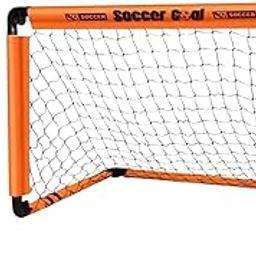 CALANDIS™ Kids Soccer Goal Foldable Compact Football Gate for Park Backyard Playground Orange 90x60x60cm | Goals & Nets | Soccer | Team Sports-picture-24