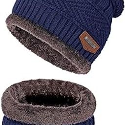 Warm Winter Beanie Hat & Scarf Set Knit Skull Cap for Men Women-image-42