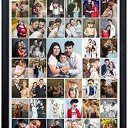 Pixelkari - Wood Rectangular Personalised Photo Collage Frames for Walls Decorations, Gifts for Birthdays, Anniversary, 45 Photos, 13x19 Inches (Black Frame)-image-21