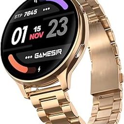 GameSir Evo Vista Premium Smartwatch 1.39" Round Display with Stainless Metal Strep, Bluetooth Calling & Health Monitoring, Multi Sports Modes, Voice Assistant, Waterproof for Men’s & Women’s (Gold)-12