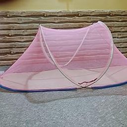 ODDIAN's Polyester Foldable Portable Lightweight Single Bed Machardani | Single Bed Mosquito Net with Base (Random Color Depend on Availability) (Size : LxWxH : 6.5X 3 X 3 Feet) (Pink)-picture-29
