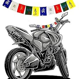 Himalayan Crafts � Monastery Ladakh flag for Bike (PACK of 2) | Premium Prayer Flag for Bike, Leh Ladakh Flags for Bike | Small Prayer Flag Bike COMBO | LEH LADAKH flag for bike motorcycle (PACK OF 2 PRICE OF 1)-image-17