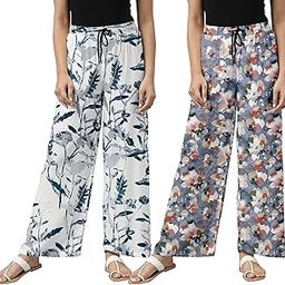 Cotton Women All-Over Printed Drawstring Waist Relaxed Pyjamas (PACK OF 2)-image-59