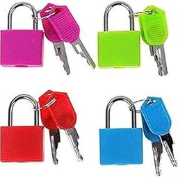 Smart Buy Lock Set Small Size Padlocks for Securing Luggage .Metal Luggage Padlocks with Keys I Baggage Locking System .Tiny Small Brass Lock and Key Size (30Mmx25Mm) Multicolor- 4 Pcs-image-55