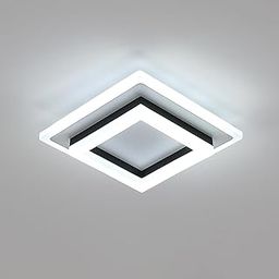 SENQIU Modern LED Ceiling Light, 24W Black Acrylic Square, 20x20x7cm, Cold White (6500K) for Bathroom, Kitchen, Living Room, Bedroom, Corridor-image-11