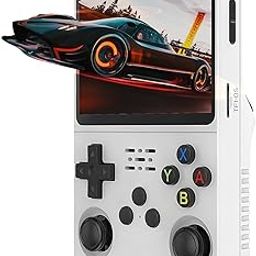 R36S 3.5 Inch Portable Game Console with 32GB, Pre-Installed Emulator System, Preloaded Electronic Game with 15000+ Games (White)-0