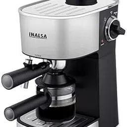 INALSA Espresso/Cappuccino 4Cup Coffee Maker 800W- Bonjour (3in1- Espresso,Cappuccino & Latte)|Frothing Function,4Bar Pressure|Multipurpose Control Knob,Removable Drip Tray & Borosilicate Glass Carafe-picture-14