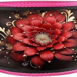 QWNMD Belly Band Red Gold Flower Printed Sweat Band Waist Trainer Waist Trimmer for Women And Men Sweat Band Waist Trainer for Training And Workouts-image-56