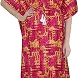 100% Cotton Kaftan for Women (one Size fits All) Beige Pink-image-68