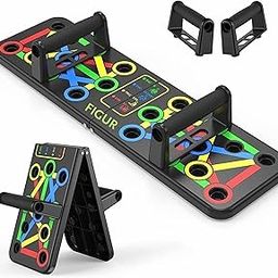 FIGUR Pushup Board, 15 in 1 Push up board for men, push up bar, push up stand, pushup bars, gym equipment for men, excersing equipment, chest workout equipment (Black)-15