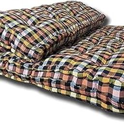 ATOOTFUSION Foldable Soft Cotton Box Quilt Mat - Multicolor, 4-inch Thick, Rectangle Type Mattress (Single Bed: 36X72X4 Inches)-23