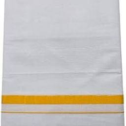 Pure Cotton White Dhoti With Colour Border for Men's | Dhoti for Pooja, Weddings and Other Festive Occasions-image-37
