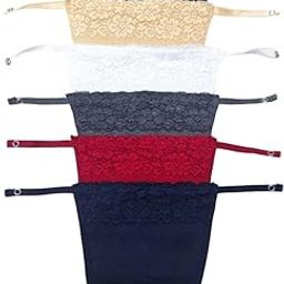 Cotton Clip-on Mock Camisole for Women. Deep Neck Cleavage Cover One Size Fits All. 95% Cotton 5% Lycra. Set of 6 - Black, Beige, White, Maroon, Navy Blue and Dark Grey-image-33