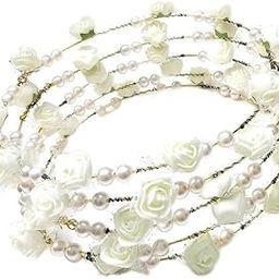 MOOLYAVAAN PRODUCTS Artificial Floral Headpiece Roses Wedding Bridal Beach Party Headpiece Wreath Crown Tiara (Pack of 2)-image-40