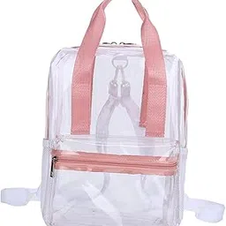 lyla PVC Clear Backpack School Transparent Bag for Workplace Swimming Concert Pink-picture-13