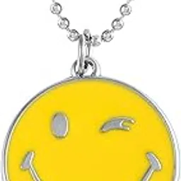 memoir Stainless Steel smile winking emoji fashion pendant men Women (PCMC8524)-picture-17