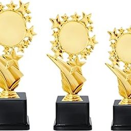 Spellbale Golden Trophy Set of 3 || 1st 2nd 3rd Trophy Set || Excellence Award for Winners (Size - 7", 8",9")-picture-0