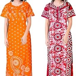 Women Printed Cotton NightyCOMBONT2554 XXL Multicolour-image-91