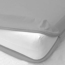 Cott Linen - Six Sided Zippered Chain 75"x72"x6" Terry Cotton Waterproof Mattress Protector Mattress Cover for King Bed Size with 6 inch Drop Thick (75x72x6 inch,Light Grey)-image-67