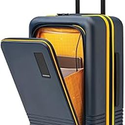 Polycarbonate The Cabin Pro Luggage 58Cms Cabin Size German Makrolon Poly-Carbonate Soft 8 Hinimoto Wheels Suitcase Trolley (Ocean Sunray 2.0 - Black), Small-1