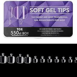 NAILWIND Soft Gel Toenail Tips, 550Pcs Soft Gel Toe nail Tips, Toe Press On Nails, 11 Sizes Full Cover Acrylic False Nail Tips, for Beginner and Professional Home Salon Diy-picture-51