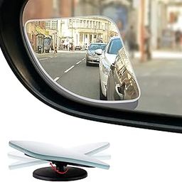 Woscher W1680 Blind Spot Mirror for Car, Rear View Convex Mirror for Car Accessories Exterior, Stick On Frameless Mirror Fits All Cars (Set of 2, Oval)-14