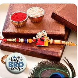 Ascension Kids Rakhi Soft Rakhi For little Brother Kids Raksha Bandhan Gift Bracelet Rakhi For Children/Kids Rakhi with Roli Tilak & Best Brother Fridge Magnet Kids Cartoon Rakhi-image-65