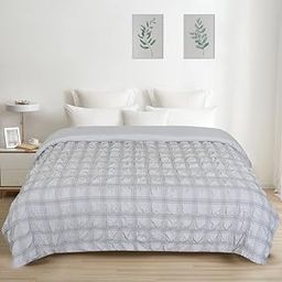 Rosepetal Quilted Bedspread – Premium Super Soft Double Size Bed Cover (220 x 240 cm) | Lightweight, Washable & All-Season Comfort | Elegant Bedroom Styling (Grey)-picture-0