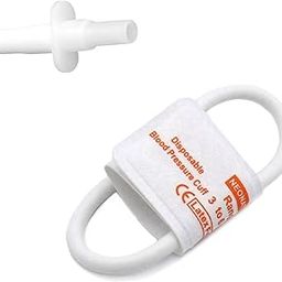 5 Pack NIBP Disposable Cuff with Connector for Newborns, 3-6cm Single Tube Replacement Blood Pressure Cuff with Plastic Connector BP05-image-10