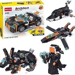 Sky Tech® 36-in-1 Magic Building Blocks Set | 256+ Pieces | Creative Construction Toy for Kids | Includes Instruction Manual | Ideal for Boys & Girls Ages 6+ | DIY Brick Robot, Jet, Ship Models-19