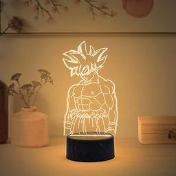 Gift Me Bazar 3D Illusion DragonBallZ369 (Goku) Led Desk Table Lamp Birthday Gift for Kids & Anime Lover Anime Home Decor Light Warm White Light On/Off Touch Button-image-6
