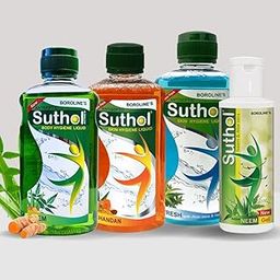 BOROLINE's Suthol Active Neem Gel 100 ml + Neem + Active Chandan + Aloe Vera | 200 ml Each | Stops Skin Irritations, Prickly Heat, Itching, Rashes (Pack of 4)-image-8