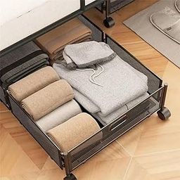 SHIPLORD® Large Capacity Rolling Under-Bed Storage Bin - Organize Clothes Blankets & Shoes with this Foldable Iron Drawer-image-78