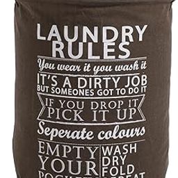 HOKIPO® Folding Laundry Basket for Clothes, Round Collapsible Storage Basket with Lid (Drawstring Closure) - Large 63 Ltr, Brown (AR2180)-picture-30