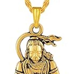 Gold Plated Hanuman Ji Bajrangbali Yoga Pose Pendant with Chain | Spiritual Locket for Men Women-image-80