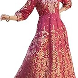 Women's Rayon Printed Anarkali Dress-image-63