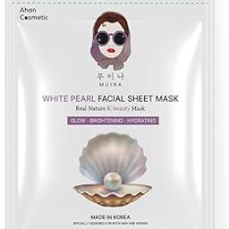 Muina White Pearl Facial Sheet Mask | K-Beauty Sheet with Brightening & Pore-Tightening Benefits | Soothes & Rejuvenates Dull Skin | Made in Korea | 25ml-image-13