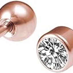 316L Stainless Steel Cubic Zirconia Studded Stud Earrings Jewellery Gift for Men & Boys (1 Pair)-image-13