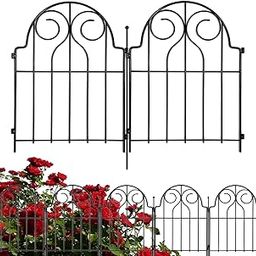 AKEEFI Decorative Garden Fence, 10 Panels, 22-inch Height, Metal Landscape Border, Wrought Iron Edging for Flower Beds-image-39
