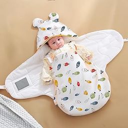 StarAndDaisy Baby Swaddle Wrap for Newborn (0-6 Months) Organic Cotton/Soft & Breathable Baby Swaddler Blanket/Adjustable Infant Sleeping Wrap for Boys & Girls/Multipurpose Baby Wrapper -White-image-3