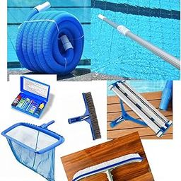 Swimming Pool Cleanig Kit with Telescopipc Pole 16feet,Flexible EVA Hose Pipe 15mtr, Vacuum Head 18 inch,Wall Steel Brush 18inch, Test kit, Algae Brush, Leaf Net,-picture-26