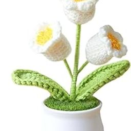 Handmade Crochet Orched Bell Flower Pot – Unique and Cute car Crochet Centre Console ome Décor & Gift for Any Occasion for Car Dash Decoration, Table Decoration, Home Decoration Pack-1-picture-11