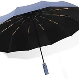 12 Ribs Large Travel Automatic Umbrella Windproof for Rain & Sun, Strong Compact Umbrella for Men & Women, Wind Resistant, Lightweight,Portable Folding Umbrellas for Backpack, Car (Blue)-picture-41