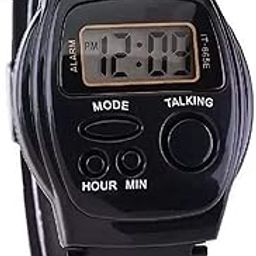 povty Rubber Talking Watch Digital Watch (Specially For Blind People) Watch Unisex Boys & Girls,Dial-Black, Band-Black-image-40